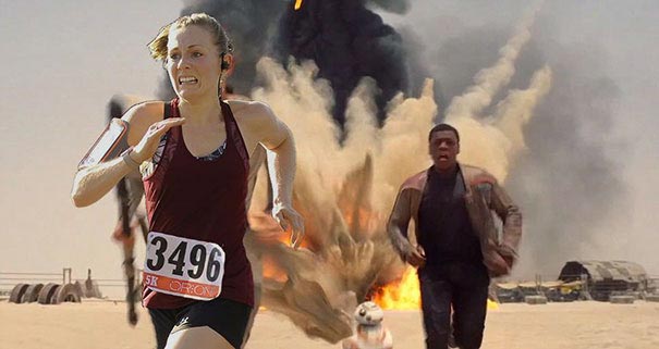 Этот парень смешно затроллил свою жену, после её победы в забеге на 5 километров фотожабы забег, затроллил жену, подшутил над женой