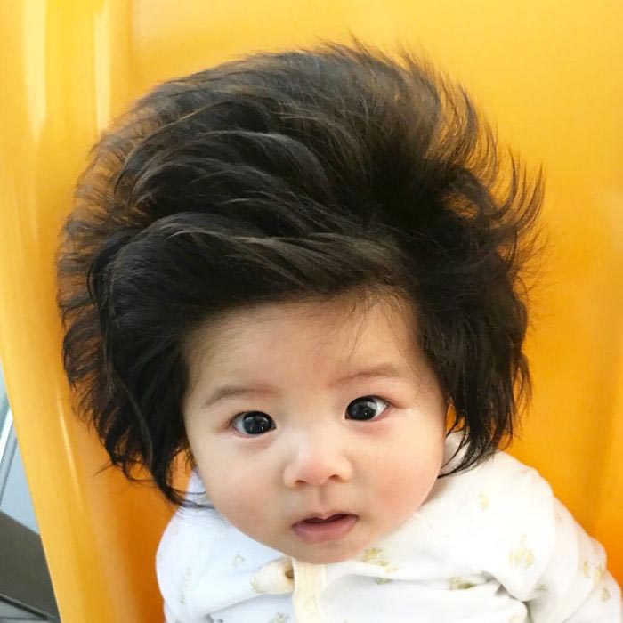 маленькая девочка с длинными волосами, родилась с длинными волосами, Чанко, baby Chanco? новорожденная с длинными волосами