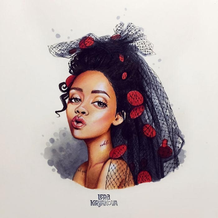 Лера Кирякова, художница превращает знаменитостей в мультяшек 