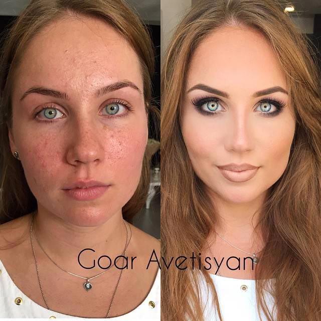 Гоар Аветисян, макияж до и после, работы визажиста, девушки макияж до и после
