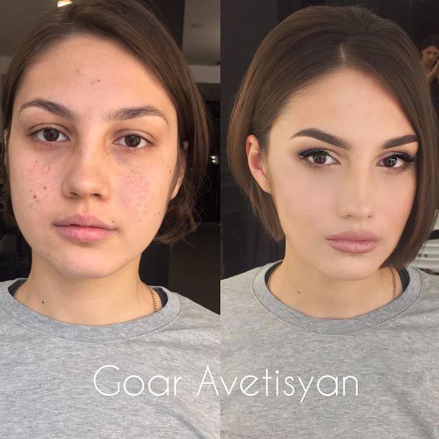 Гоар Аветисян, макияж до и после, работы визажиста, девушки макияж до и после
