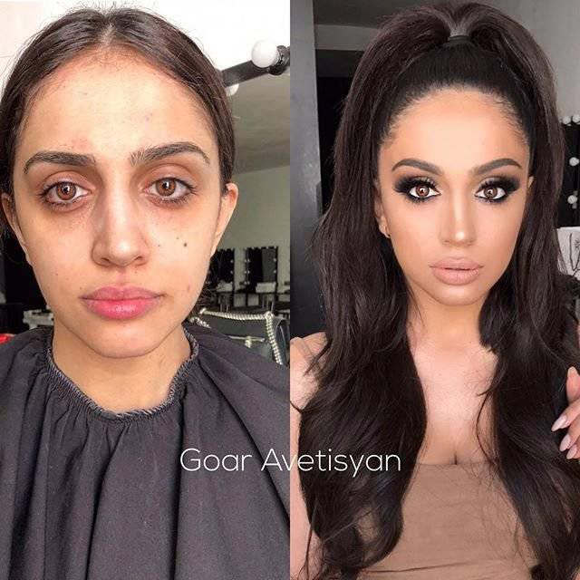 Гоар Аветисян, макияж до и после, работы визажиста, девушки макияж до и после