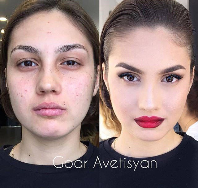 Гоар Аветисян, макияж до и после, работы визажиста, девушки макияж до и после