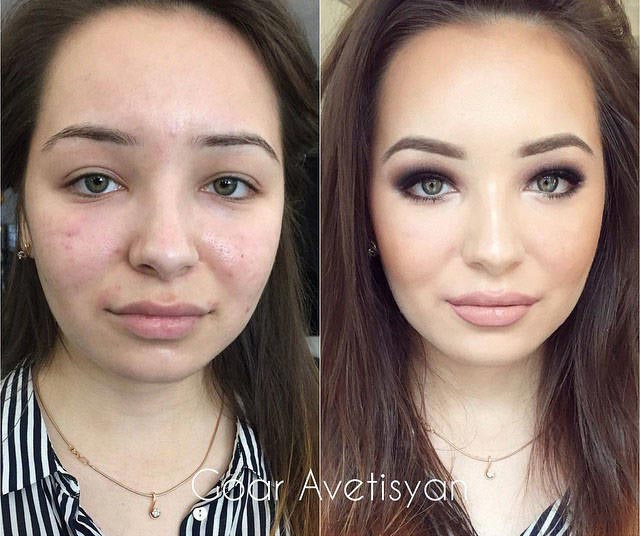 Гоар Аветисян, макияж до и после, работы визажиста, девушки макияж до и после