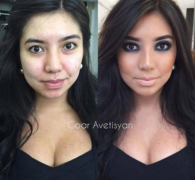 Гоар Аветисян, макияж до и после, работы визажиста, девушки макияж до и после