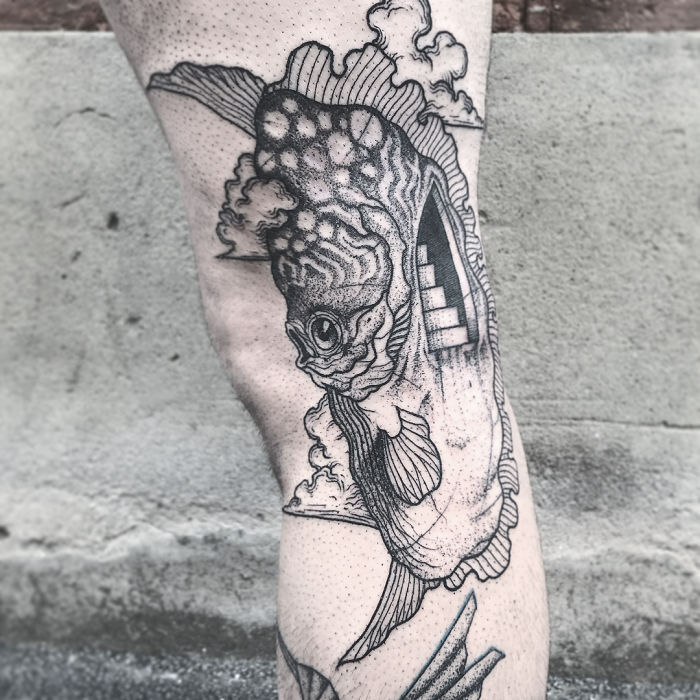 татуировки раскрывают всю свою мощь если выпрямить ногу или руку, Век Ван Хиллик, Vek Van Hillik