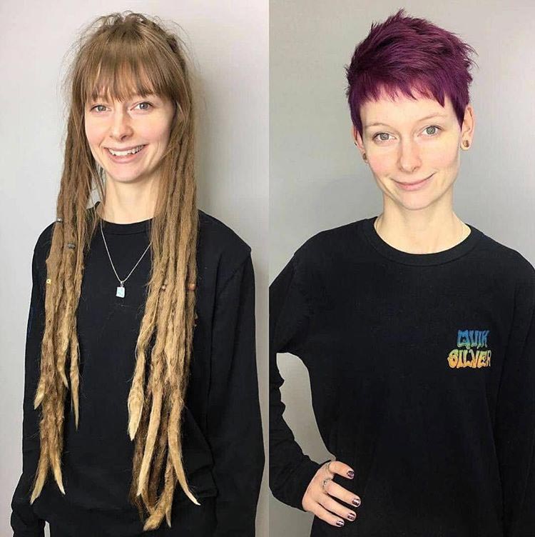 Дреды на короткие волосы женские до и после