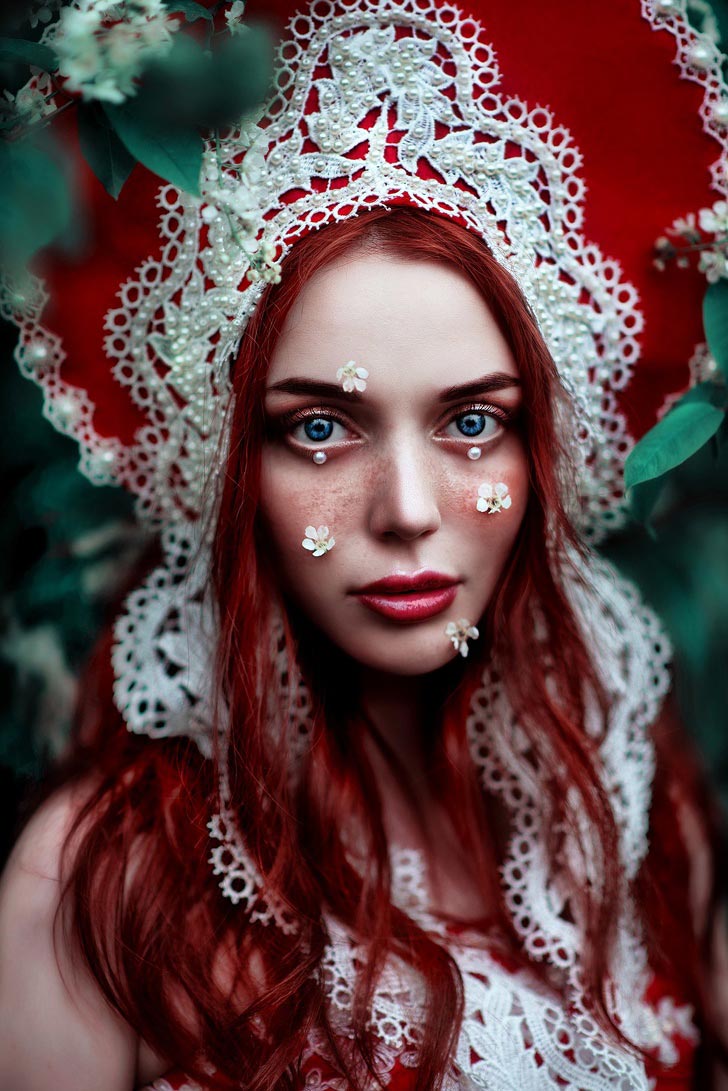 российский фотограф заставляет по-новому взглянуть на принцесс из русских сказок,  Мария Липина