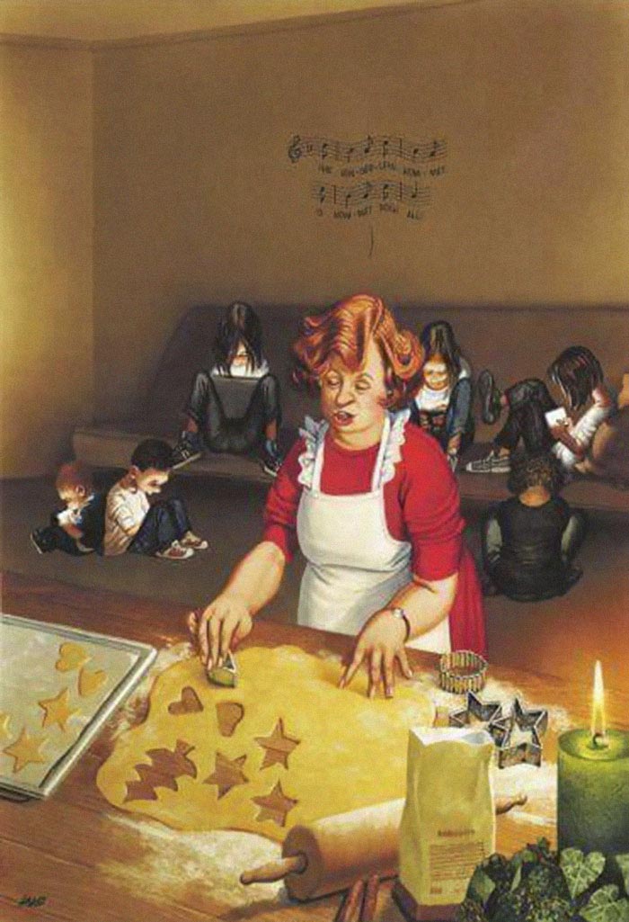 сатирические иллюстрации жестоко честные иллюстрации, Герхард Хадерер