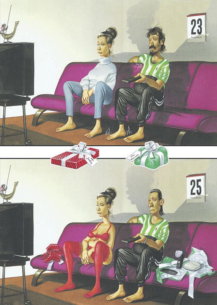 сатирические иллюстрации жестоко честные иллюстрации, Герхард Хадерер