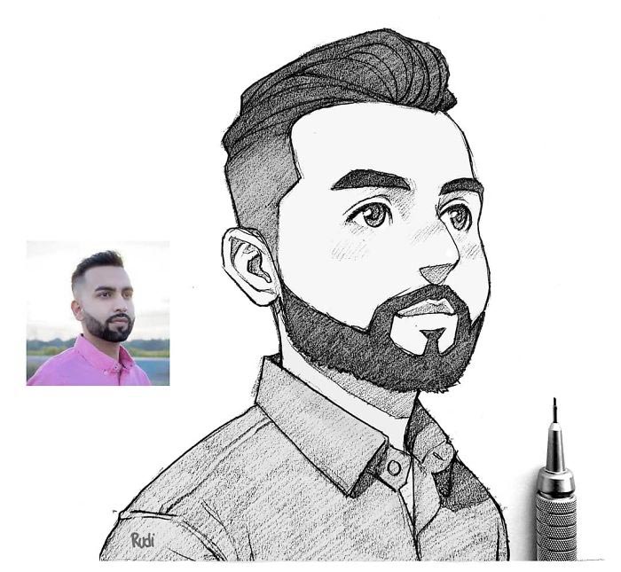  иллюстратор нарисовал настоящих людей как мультяшек, иллюстратор нарисовал настоящих людей как персонажей аниме, иллюстратор руди 