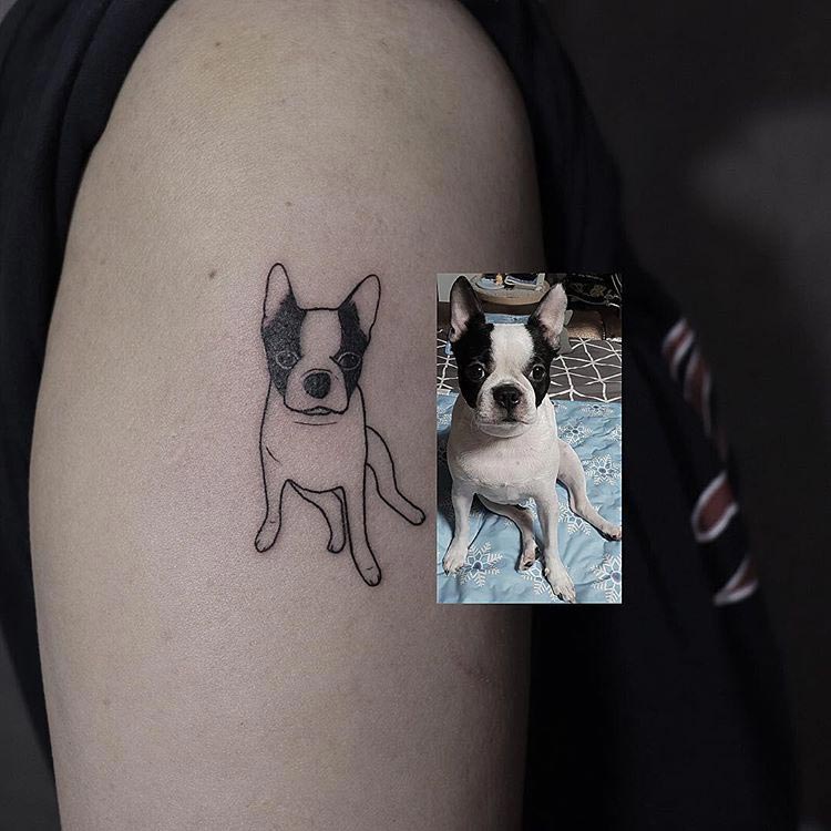 Этот мастер из Сеула делает минималистичные татуировки, Dogy