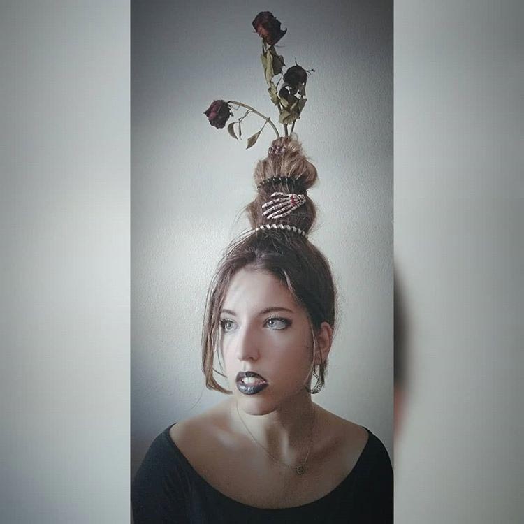 Волосы в виде цветочной вазы, flower vase hair, Тейлор Р, Taylor R