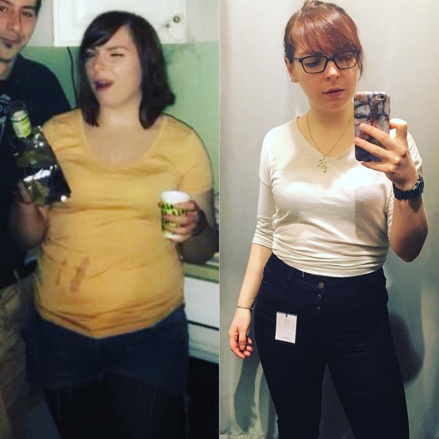  люди взяли себя в руки и похудели, люди смогли избавиться от большого веса.