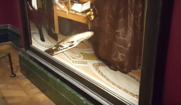 Оптическая иллюзия на картине 1553 года, Оптическая иллюзия на картине 16 века, Оптическая иллюзия картина Послы, Оптическая иллюзия на старой картине