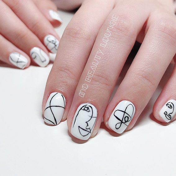 идеи маникюра с белым лаком, маникюр с белым лаком