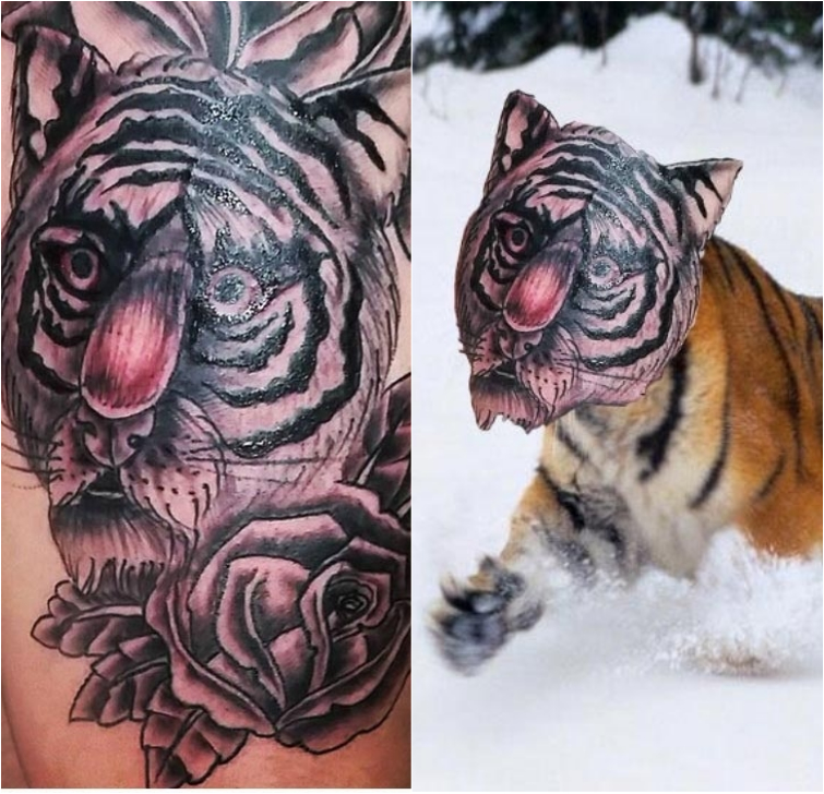 Кто-то заменил лица людей и животных татуировками с их же изображениями, и это смешно Кто-то заменил лица людей татуировками с их же изображениями, лица людей и животных заменили татуировками