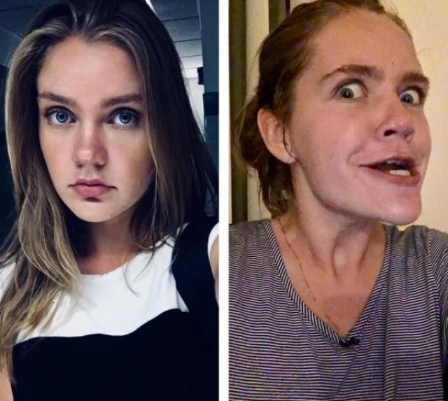 красавицы в в страшилищ, девушки превратились в страшилищ, девушки корчат рожи, девушки корчат смешные рожи