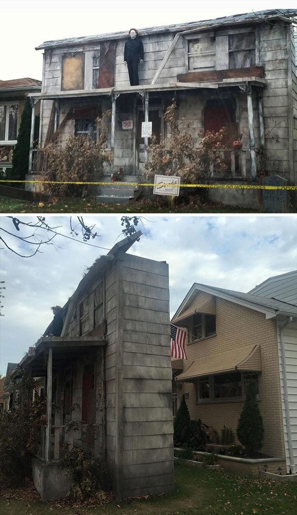 25 раз, когда люди удивили своих соседей оригинальными украшениями на Хэллоуин люди удивили своих соседей оригинальными украшениями на Хэллоуин, самые творческие варианты украшения домов