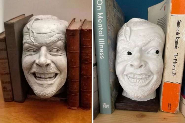 подставка для книг в виде головы Джека из фильма Сияние