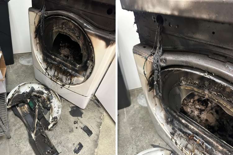 сушильная машина Whirlpool загорелась