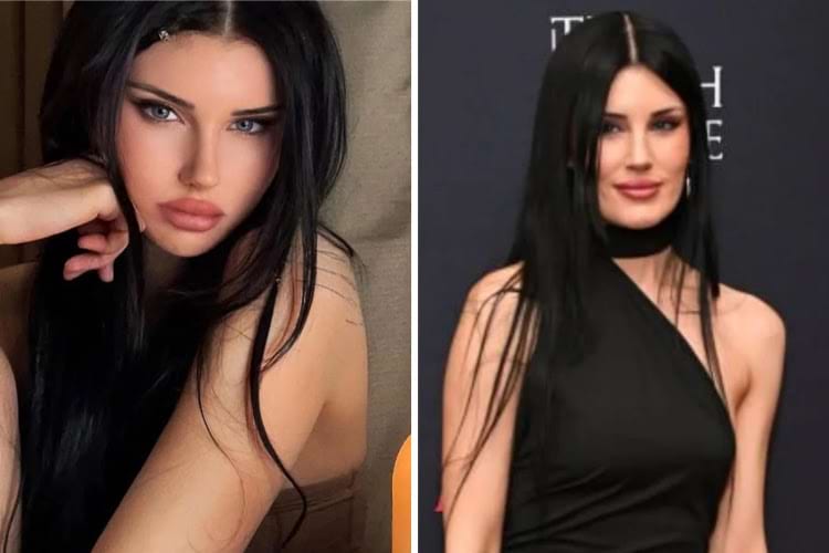 женщина с фотошопом и фильтрами и без них