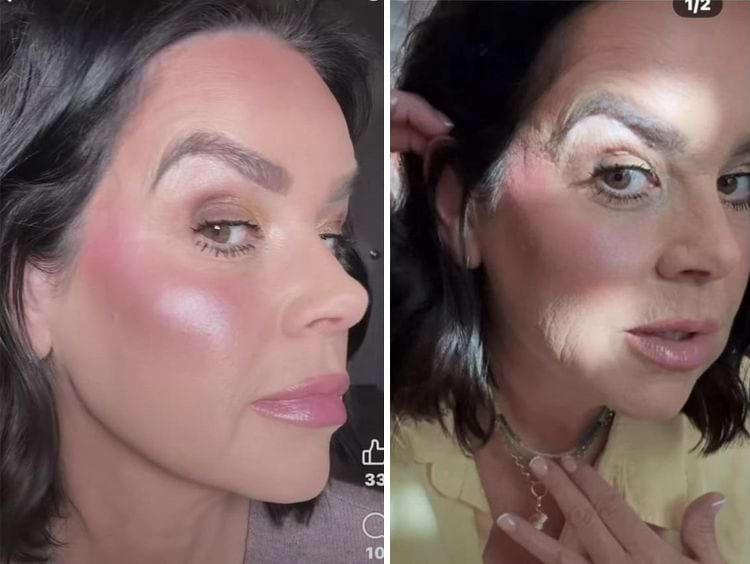 женщина с фотошопом и фильтрами и без