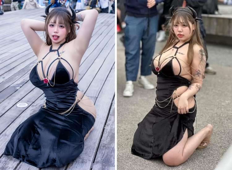 женщина с фотошоом и фильтрами и без