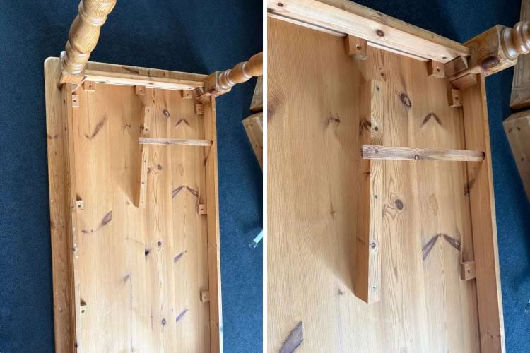 Это для хранения откручивающихся ножек во время транспортировки стола