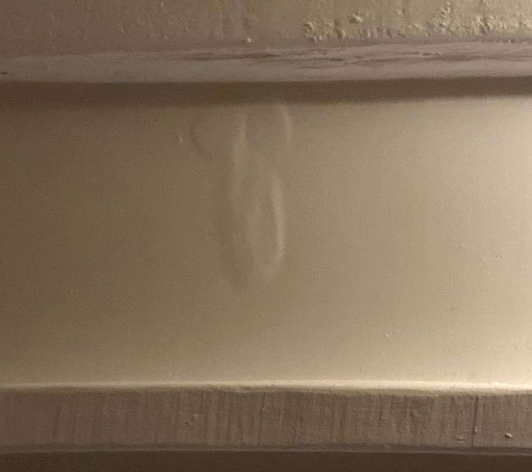 след на краске из-за протёкшей крыши