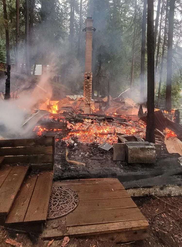 лесной дом после пожара