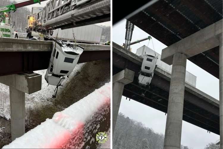 водитель провел в кабине 5,5 часов свяисая с моста