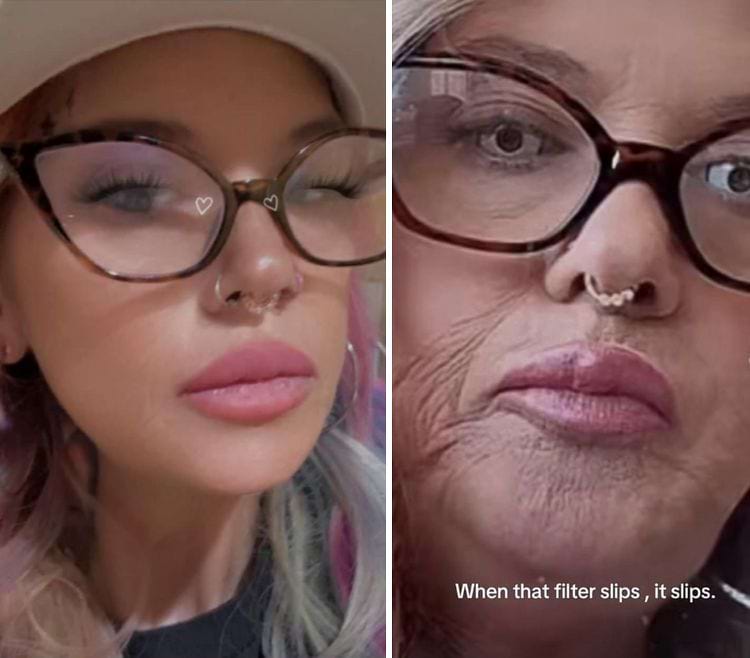 женщины до и после фильтров и фотошопа