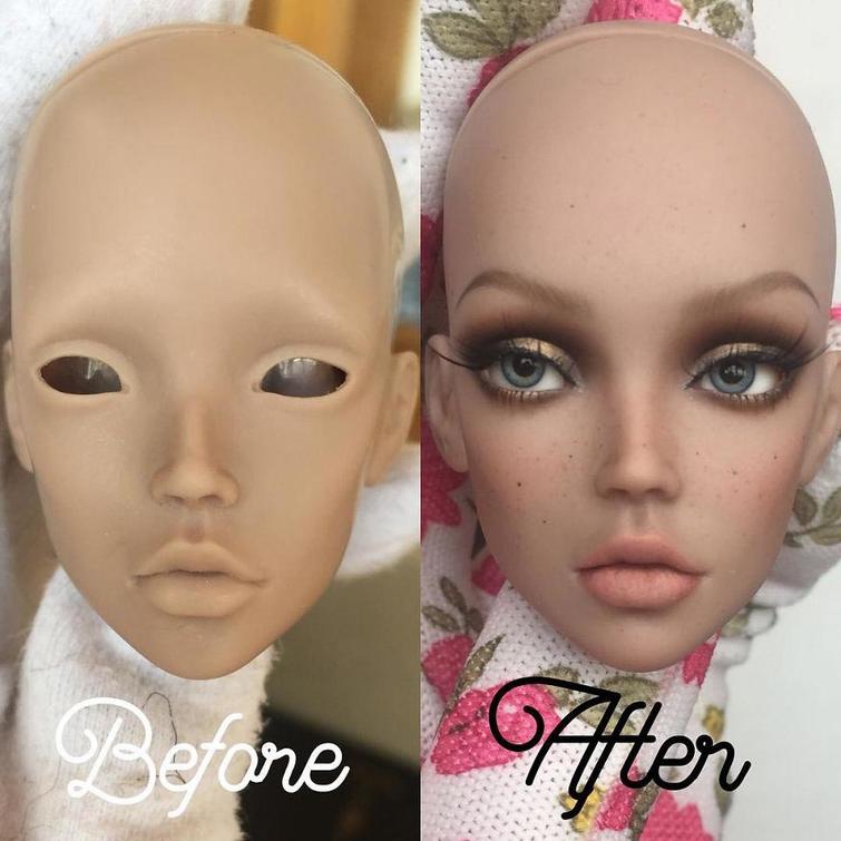 Украинская художница удаляет старый макияж у кукол, Ольга Каменецкая
