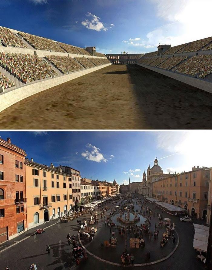 Как древние здания Рима выглядели раньше, и как они выглядят сейчас