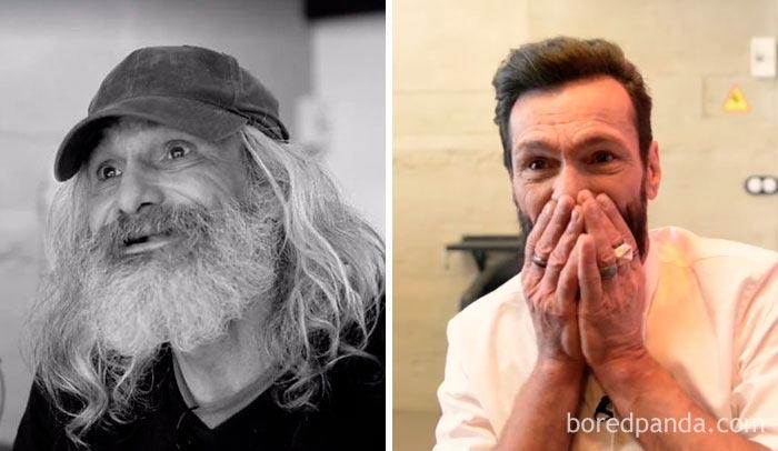 мужчины до и после барбера, стрижка бороды