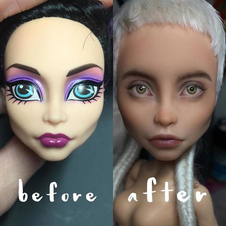 Украинская художница удаляет старый макияж у кукол, Ольга Каменецкая
