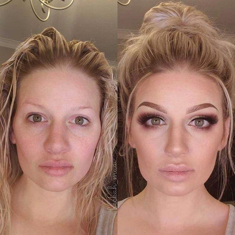 Девушки до и после макияжа, #powerofmakeup
