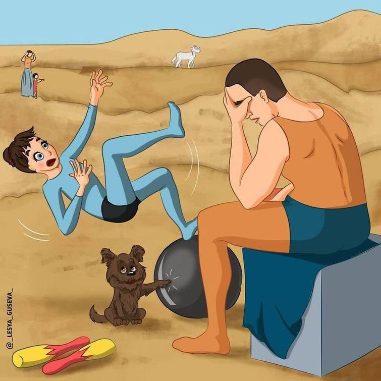 Фотографии, показывающие, что произошло за кулисами знаменитых картин Леся Гусева, что скрывают известные картины, за кулисами картин