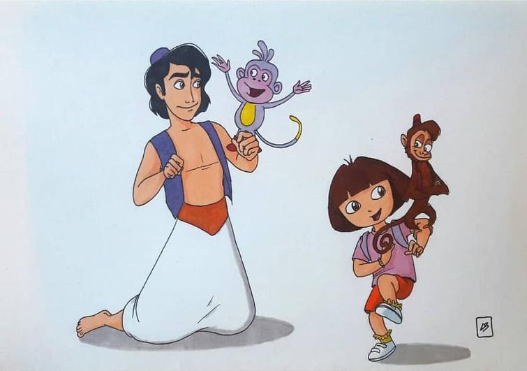 Художница поменяла местами известных мультяшных животных, Линда Бурдебала, Linda Bouderbala