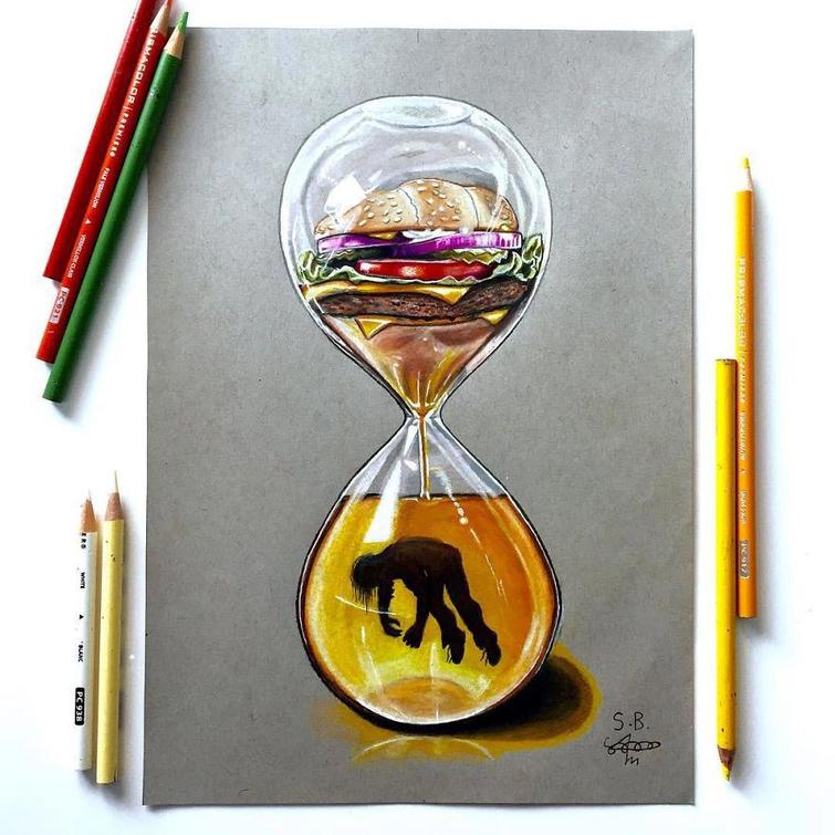 Художник критикует современное общество и его технологии, Сэм Бейли, Sam Bailey