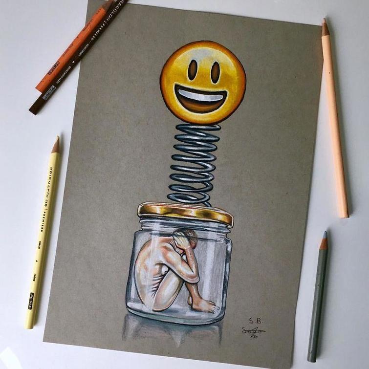 Художник критикует современное общество и его технологии, Сэм Бейли, Sam Bailey