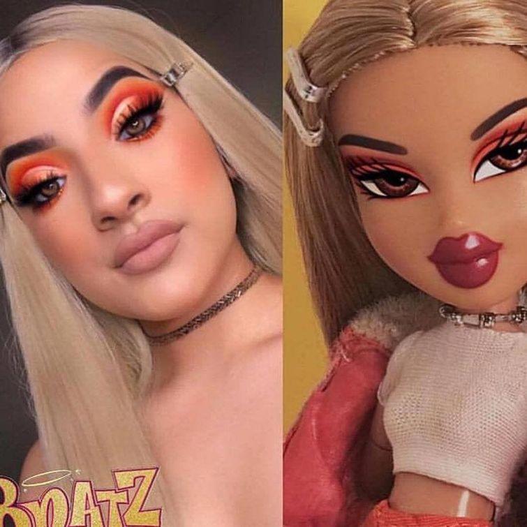 bratzChallenge, челлендж bratz,  воссоздать макияж и образ кукол Братц