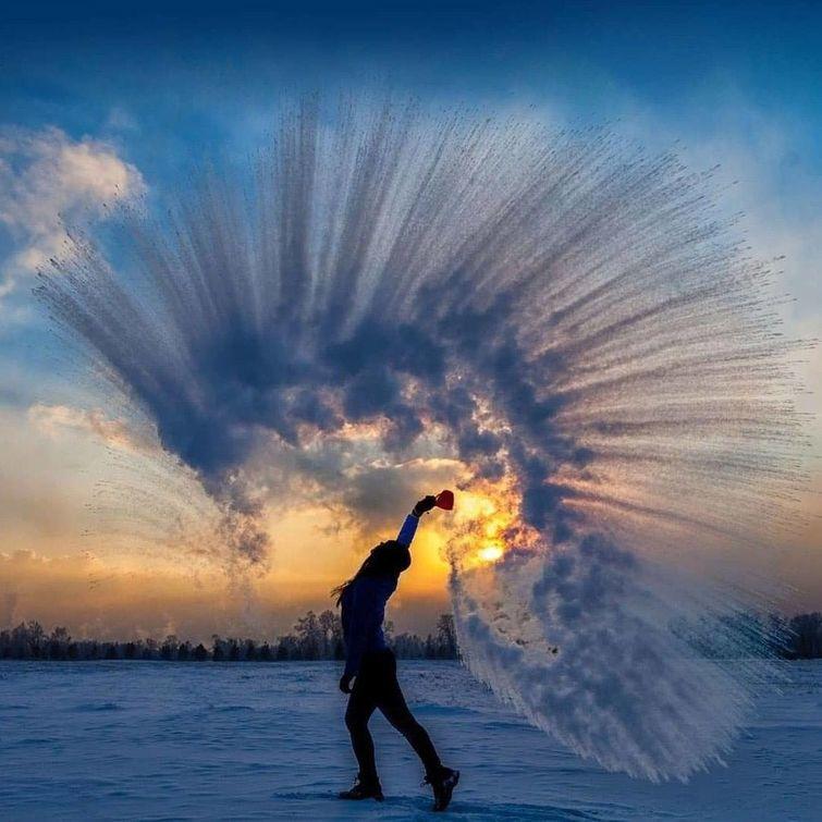 #Дубакчеллендж, русские выходят на улицу в лютый мороз делая эпичные фотографии