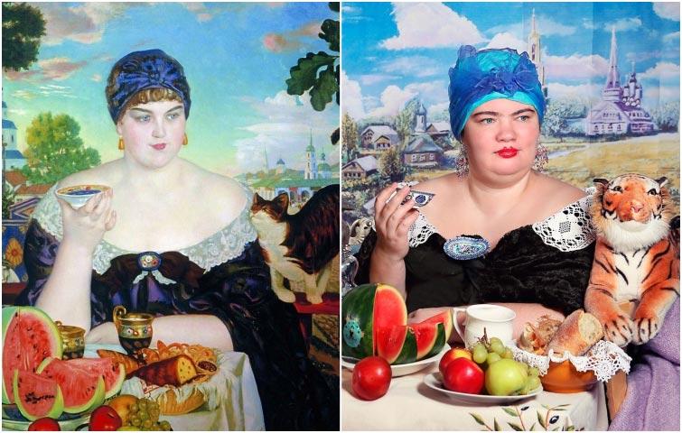 русские пытались воссоздать известные произведения искусства, сфоткай типа рембрандт