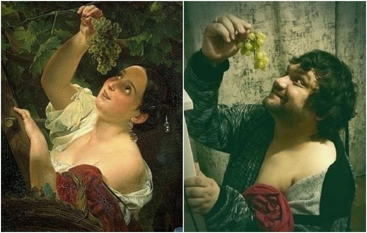 русские пытались воссоздать известные произведения искусства, сфоткай типа рембрандт