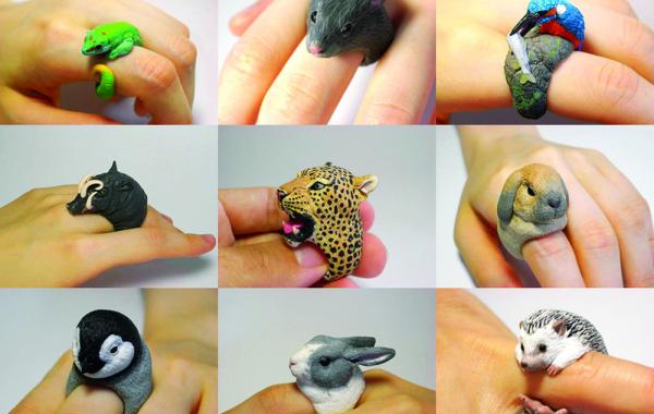 Очаровательные кольца в виде животных от Дзиро Миура
