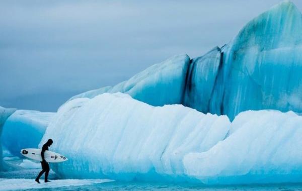 серфинг в Арктике, катание на серфинге в Арктике, экстремальный серфинг, серфинг на конце света