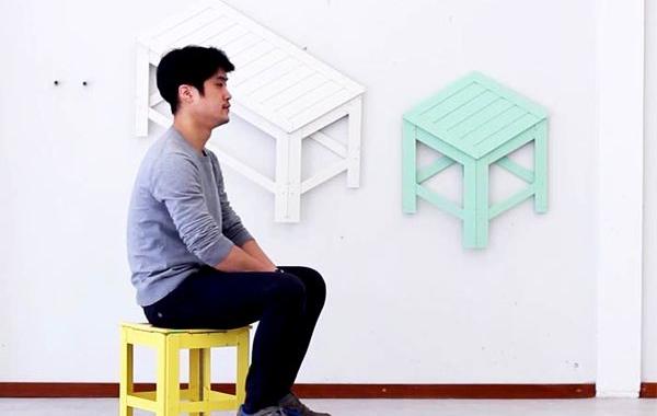 мебель из Из 2D в 3D, мебель оптическая иллюзия, из оптической иллюзии в реальную мебель