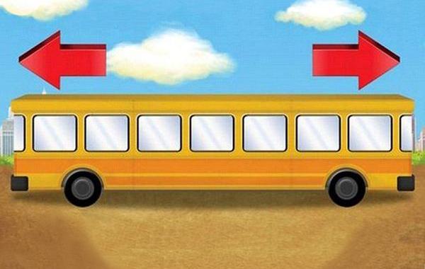 В какую сторону едет автобус, Детская головоломка, головоломка автобус